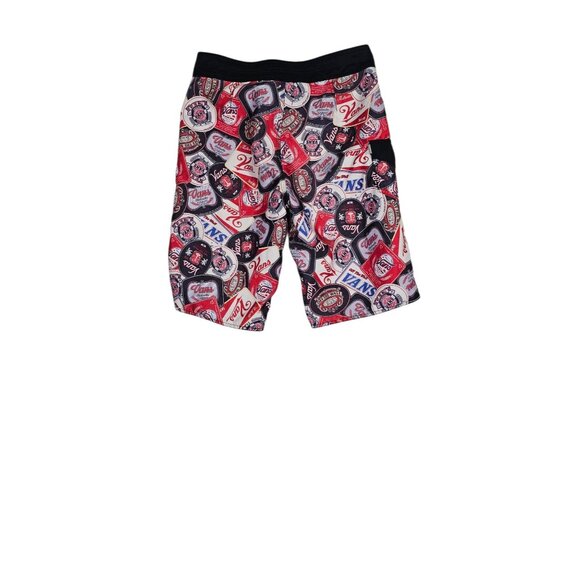 Vans Men’s Logo Print Board Shorts Size 28 Red Black - Picture 2 of 14